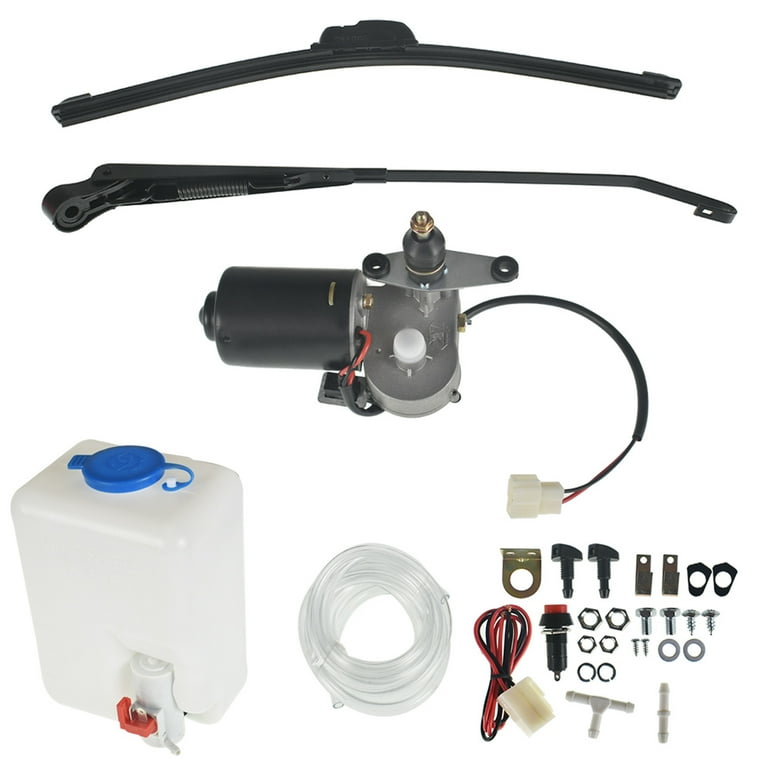 Labwork 12V Electric Motor Universal UTV Windshield Wiper Kit with Windshield Washer Pump Kit Replacement for Polaris Ranger RZR 900 1000 Turbo Can Am