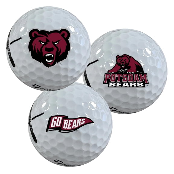 State University of New York at Potsdam Bears Logo Edition Taylormade Distance+ Golf Balls 12-Pack (Dozen)