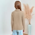 thumbnail image 3 of Girls Turtleneck Long Sleeve Ribbed Pullover Knit Top Lightweight Stretchy Youth Sweater for Casual Daily Wear, 3 of 6
