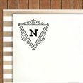 thumbnail image 2 of Printtoo N Alphabet Monogram Initial Triangle Swirl Border R-40 Office Stationary Self Inking Rubber Stamp, 2 of 6