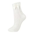 thumbnail image 2 of XFeng  Women Crew Socks Ruffled Lace Textured Knit Soft Lightweight Novelty Mid Calf Socks for Party Dating Daily Wear,Beige,One Size, 2 of 6