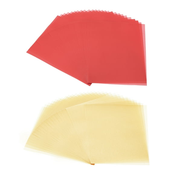 Uxcell 60 Sheets Vellum Paper 8.5 x 10.98 inch, Printable Translucent Paper for Invitations Red, Beige Gold