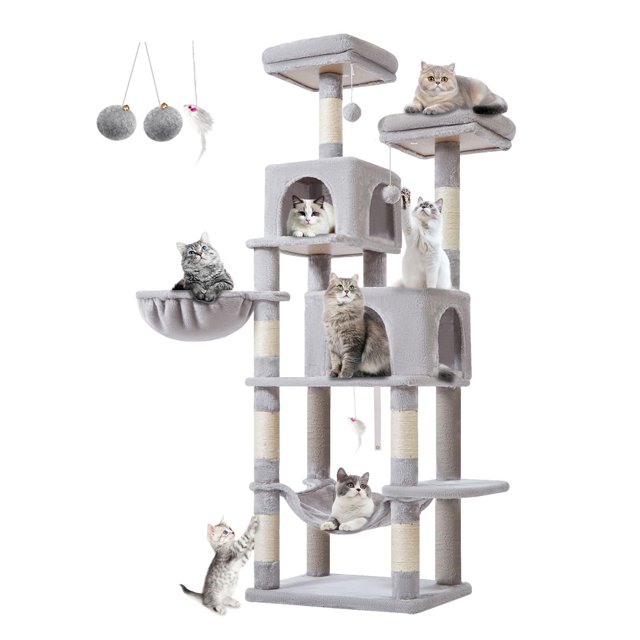 Árbol para Gatos Taoqimiao MS013W para Gatos de Interior con 7 Rascadores