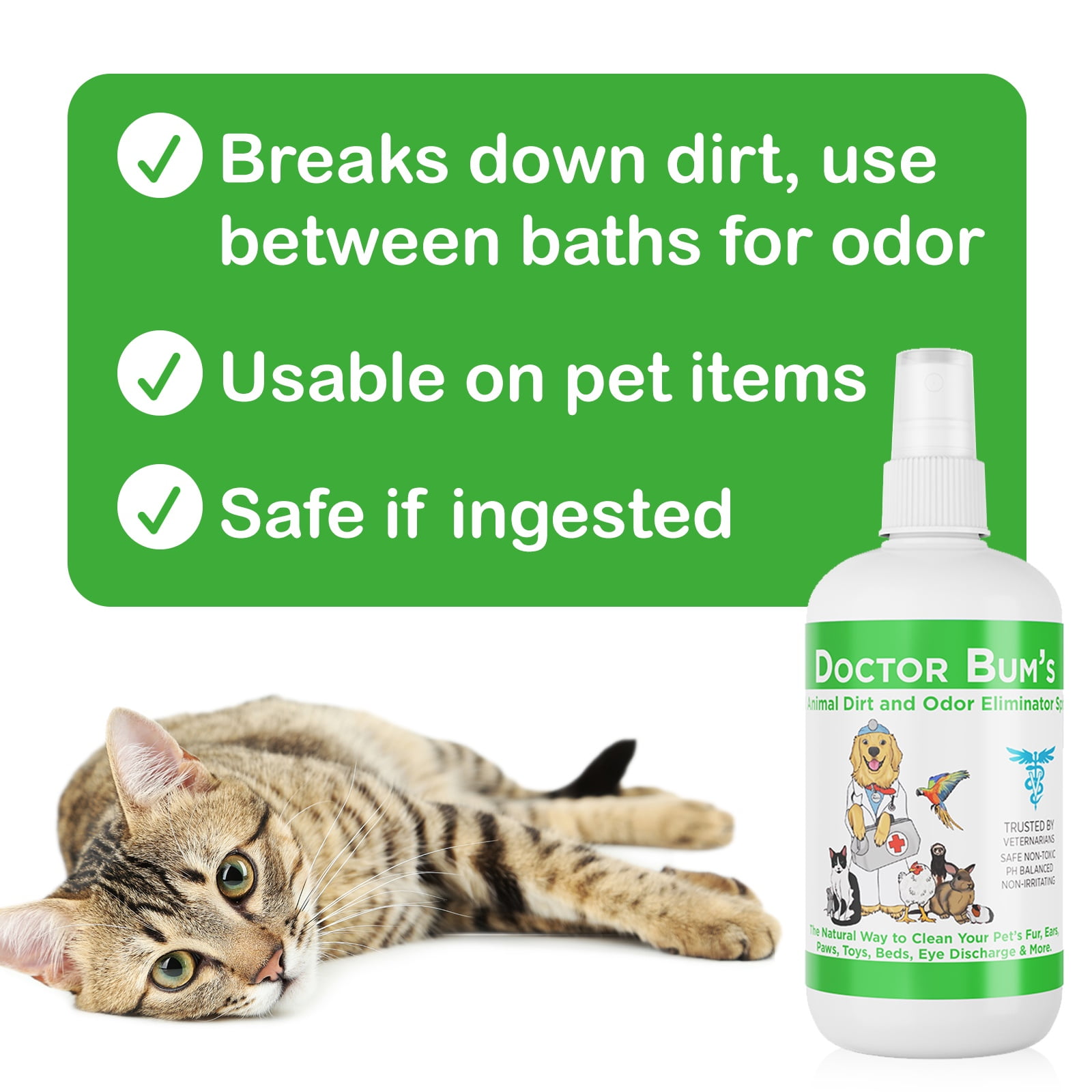 Doctor Bum's All Animal Dirt and Odor Eliminator for Dogs and Cats