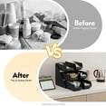 thumbnail image 5 of 6 Compartment Serve Condiment Bin, 3-Tier Self Serve Condiment Bin Stand, Plastic Containers Storage Bins, Countertop Condiment Organizer for Coffee Shops Restaurants Bars, 5 of 13