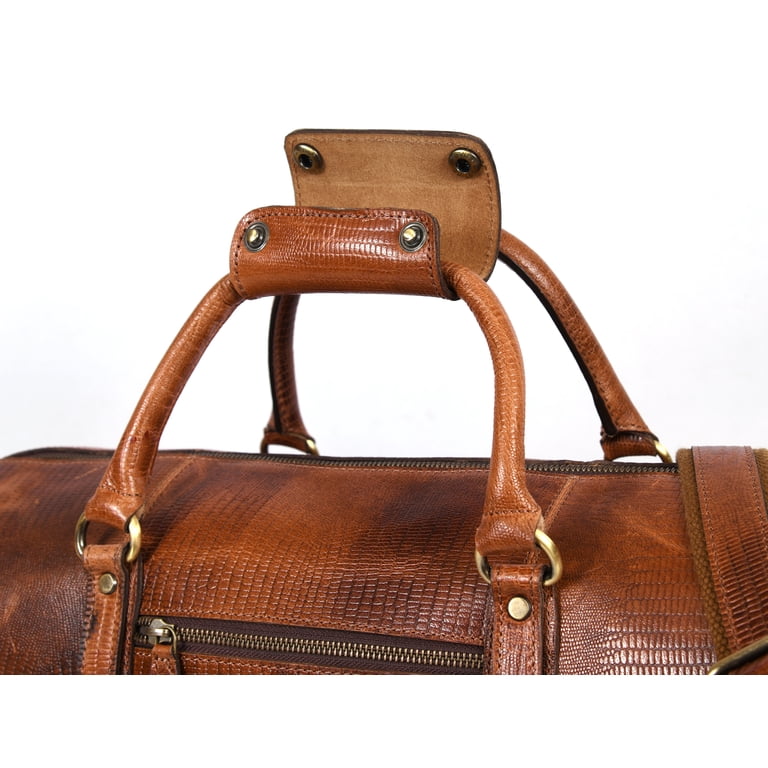 aaron leather travel duffel bag Canvas & Duffle Weekend Companion This handcrafted leather duffle is more than a travel essential Aaron Leather Goods Leather Travel