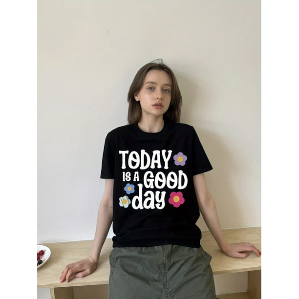 Hoy es un día maravilloso. Una colorida camiseta de manga corta con grafiti para San Valentín, informal y elegante, un regalo cómodo para cualquier temporada. Ropa para adultos, hombres y mujeres.