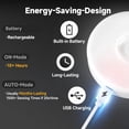 thumbnail image 4 of Improved LED Rechargeable Motion Sensor Light Indoor, Bright & Long-Lasting , Stick- Motion Sensor Puck Night Lights for Closet, Cabinet, Kitchen, Hallway, Stairs - Cool 2Pack, 4 of 6