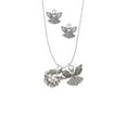 thumbnail image 2 of Delight Jewelry Silvertone Birds Nest with Eggs Silver tone Guardian Angel Charm Necklace and Stud Earrings, 2 of 4