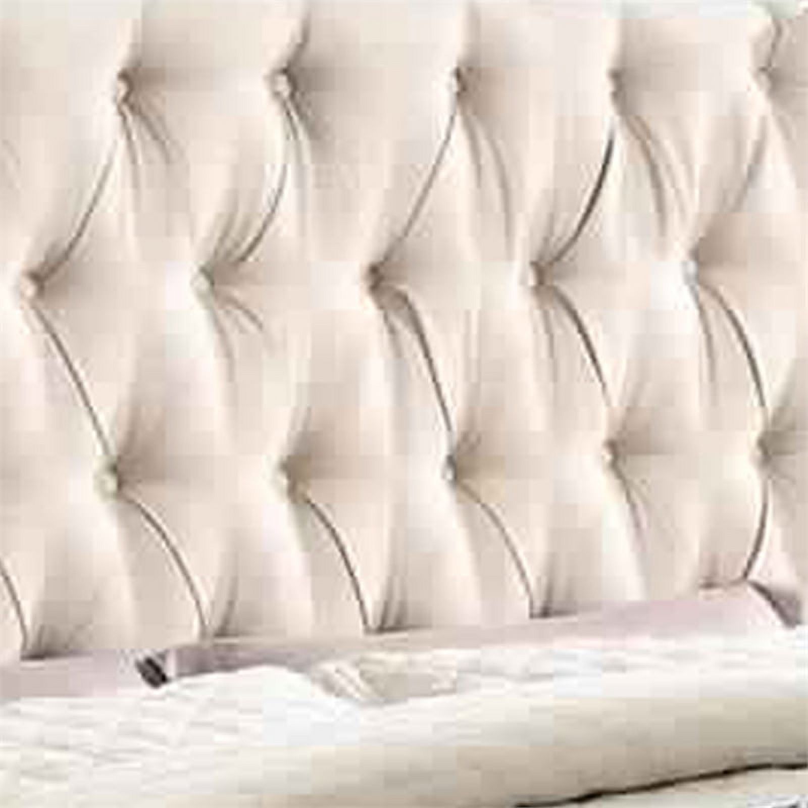 Benjara Fabric Wingback Design Eastern King Bed with Button Tufted Details,Brown - image 2 of 5