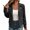 Black, variant on Women Quilted Moto Jacket Casual Long Sleeve Zip Collar Slim Asymmetrical Zipper Lapel Collar Zippered Pockets Ribbed Cuffs Streetwear Edgy Cropped Jacket, Gray S