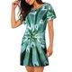 thumbnail image 2 of Balery Teal Cactus Camisón de manga corta con cuello redondo para mujer, cómodo y elegante., 2 of 6