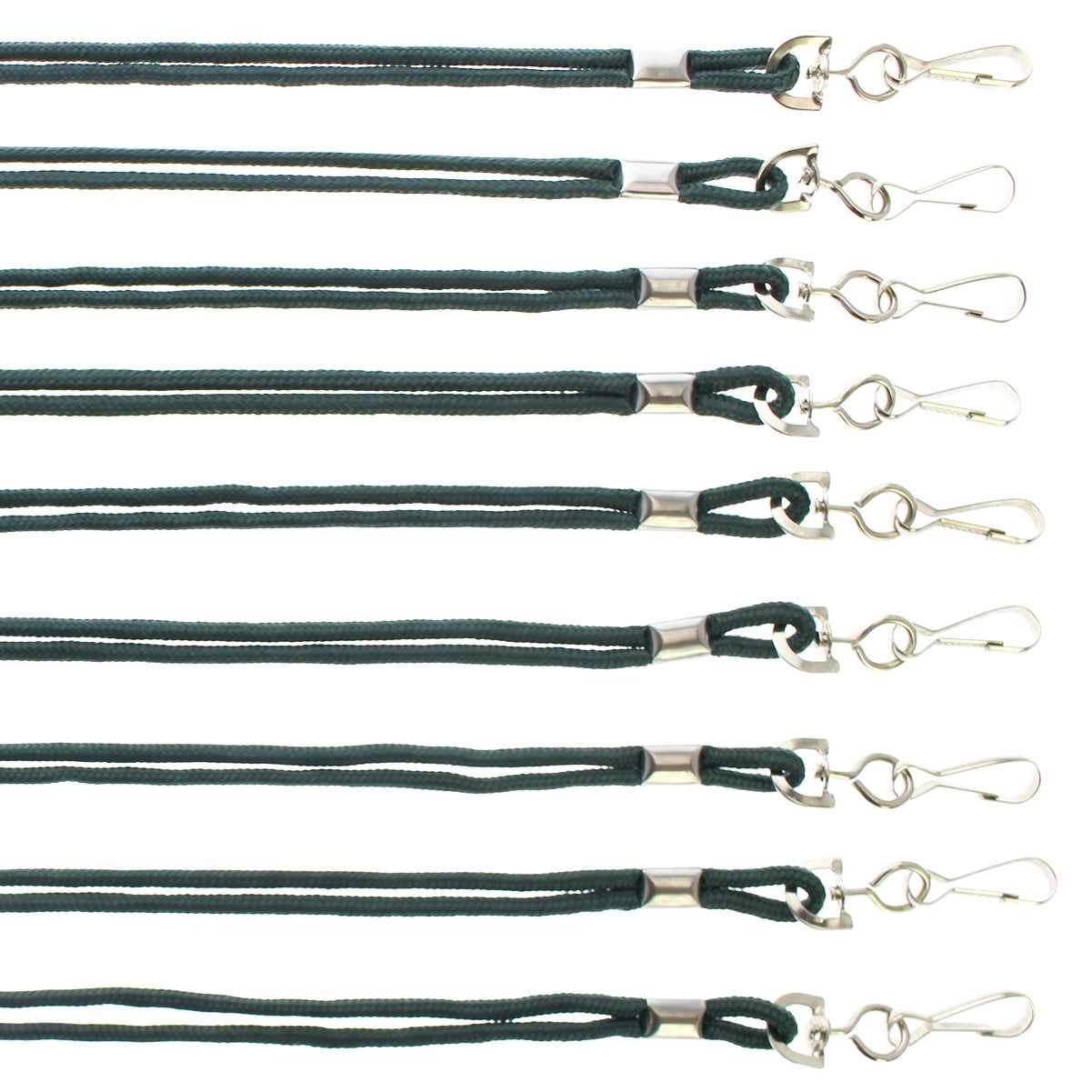 Bulk 100 Pack - Premium Round ID Badge Neck Lanyards for Card Holders and Name Tags - 36 in Non-Breakaway Heavy Duty Cord & Secure Metal Swivel J Hook Clip by Specialist ID (Forest Green/Dark Green)