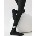 thumbnail image 2 of 3 Pairs Pilates Socks with Grips Non-slip Yoga Crew Sock Ruffle Striped Sock for Gym Hospital Sticky Slipper Socks, 2 of 7