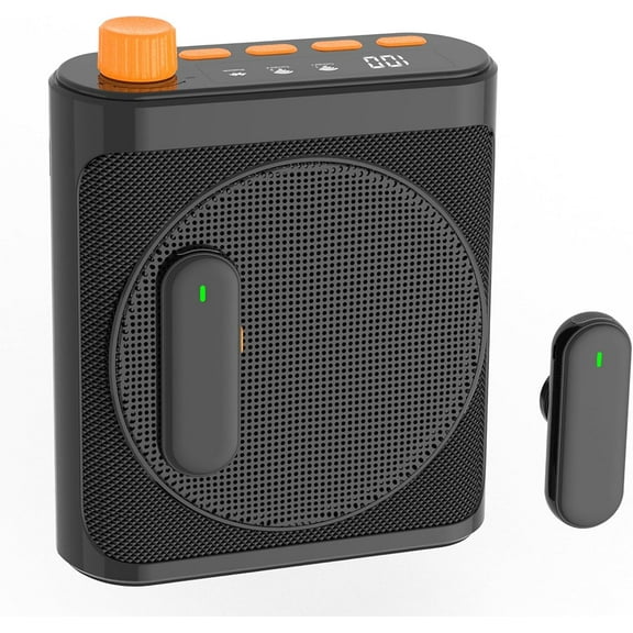 Voice Amplifier with Magnetic Wireless Lavalier Microphone, Portable Voice Amplifier for Teachers with 2 Mic, Rechargeable Bluetooth Speaker System for Classroom, Yoga, Meetings, Speeches