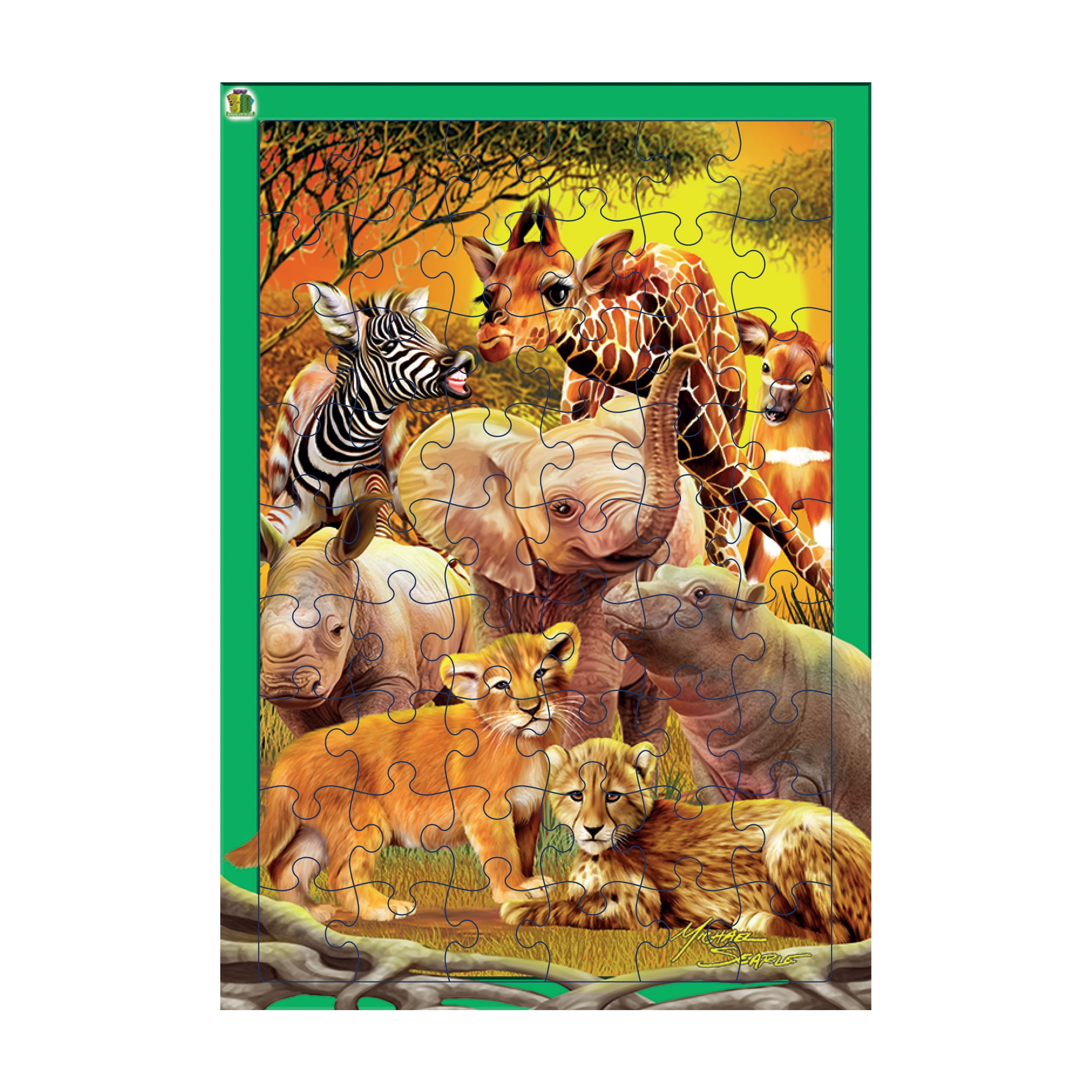 Jungle Pals Lenticular 3D Jungle Puzzle with 3D LiveLife Tray Jigsaw Puzzle 