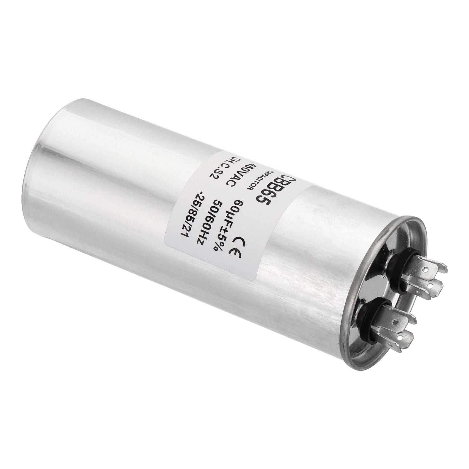 Uxcell CBB65 60uF Run Capacitor,60mfd 1Pcs AC 450V Aluminum Case with 2 Terminal