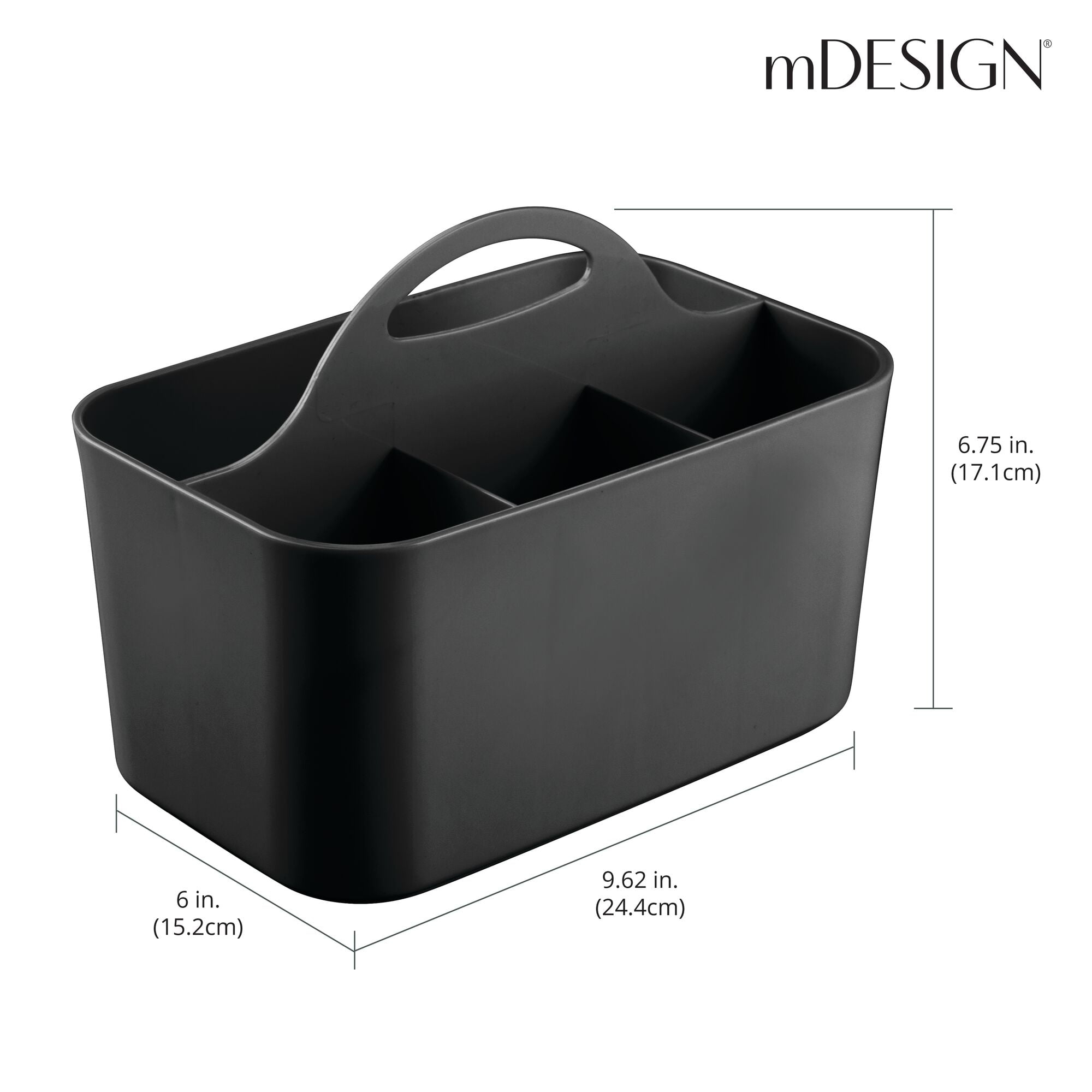 mDesign Plastic Shower Caddy Storage Organizer Basket with Handle - Mint  Green