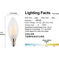 thumbnail image 3 of THTGDW-Low Voltage LED Candle Bulb, DC 12V AC 12V Input, 2W 200Lm, Warm White Light, E12 Small Base, Frosted Glass Torpedo Tip, 25W Incandescent Equivalent, 12V-24V DC Power, 3-Pack, 3 of 4