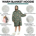thumbnail image 5 of Green Highland Cow Dinosaur Pattern Wearable Oversized Blanket,Wearable Blanket Hoodie for Adults,Cozy Hooded Blankets with Super Pockets,Super Warm Fuzzy Pullover for Women & Men, 5 of 6