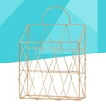 thumbnail image 3 of CIMAXIC Magazine Holder Hanging Wall-mounted Newspaper Book File Organizer Basket Iron Shelf Storage Container Display Stand (Golden),10.04"X3.94"X14.96", 3 of 4
