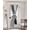 Gray, variant on Boho Geometric Blackout Curtains, French Door Curtains for Door Window, Farmhouse Green Abstract Stripes Leaves Privacy Drapery for Patio/Sidelight Doors, 1 Panel with Tieback, 25 x 72 Inches