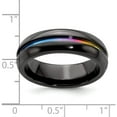 thumbnail image 4 of Titanium Edward Mirell Black Ti Multi-Colored Anodized 7mm Band (Size 12) Made In United States emr321-12, 4 of 6