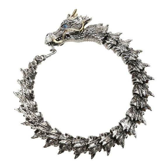EXCIXING Silver Bangle Men Dragon-Head Keel Chain Bracelet Steampunk Rock Bracelet