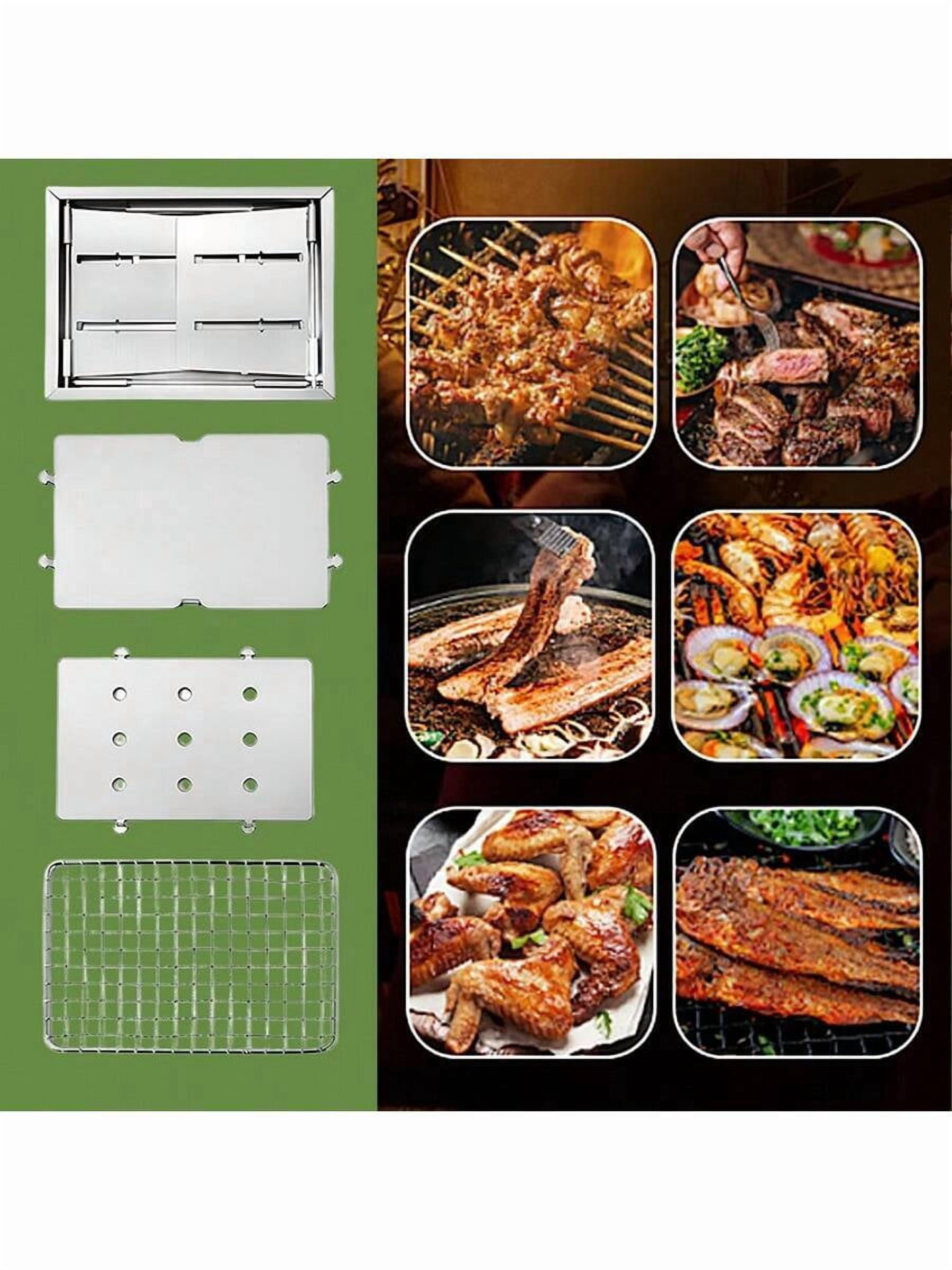 Barbecue Grill, Portable Charcoal Grill, Foldable Barbecue Grill, Instant Setup, Suitable For Both Outdoor And Indoor Use, Portable Barbecue Tool Set For Outdoor Camping And Hiking