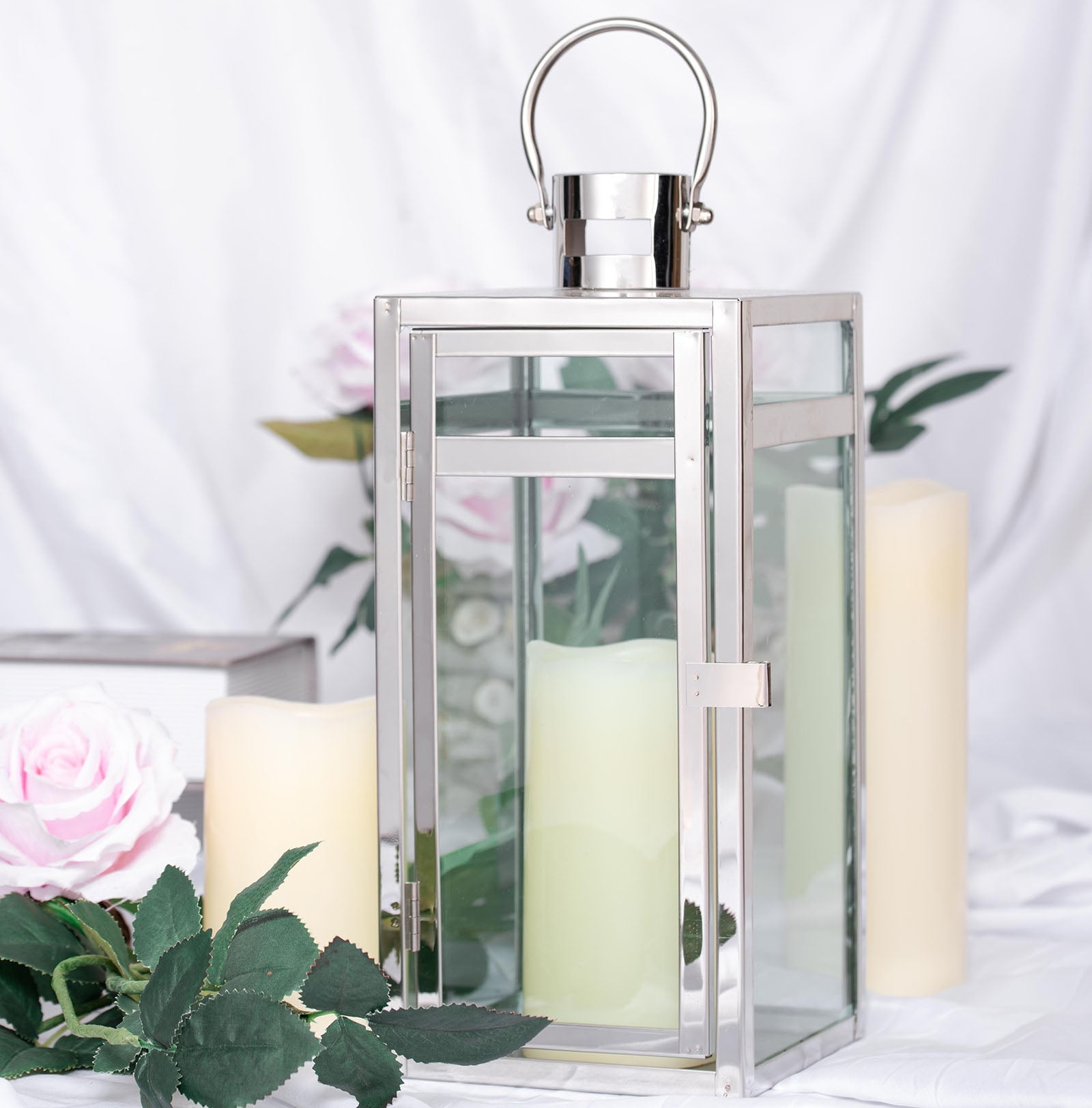 Metal & Glass Tea Light & Small Candle Garden Lantern 3 Styles 
