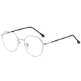 thumbnail image 2 of Yinanstore Irregular Glasses Transparent Full Rimmed Blocking Eyewear Metal Spectacle Anti Eye Fatigue for Game Computers -, 2 of 4