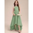 thumbnail image 5 of Drtj 2-14T A-Line Halter Asymmetrical Chiffon Junior Bridesmaid Dress Flower Girl Wedding Party Dress, 5 of 6