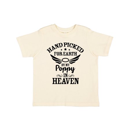 

Inktastic Handpicked for Earth By My Poppy in Heaven with Angel Wings` Gift Toddler Boy or Toddler Girl T-Shirt