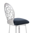 thumbnail image 5 of Lotus Faux Leather 26" Bar stool in Brushed Stainless Steel and Gray, 5 of 6