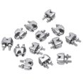 thumbnail image 1 of 2mm 1/16 Inch Stainless Steel Wire Rope Cable Clamp Fastener 12pcs, 1 of 5