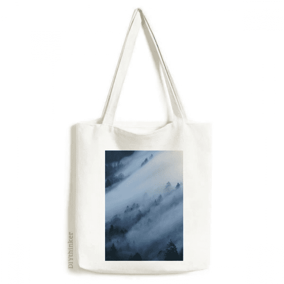 Fog Forest Mist Clouds Mountain Nature Tote Canvas Bag Shopping Satchel Casual Handbag