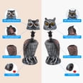 thumbnail image 4 of 2 Pack Fake Owl Decoys to Scare Birds Away from Gardens and Patios, Rotating Head Owl Bird Deterrents, Nature Enemy Scarecrow Plastic Owl Statues, Pest Repellent, Pigeon Deterrent, 4 of 7