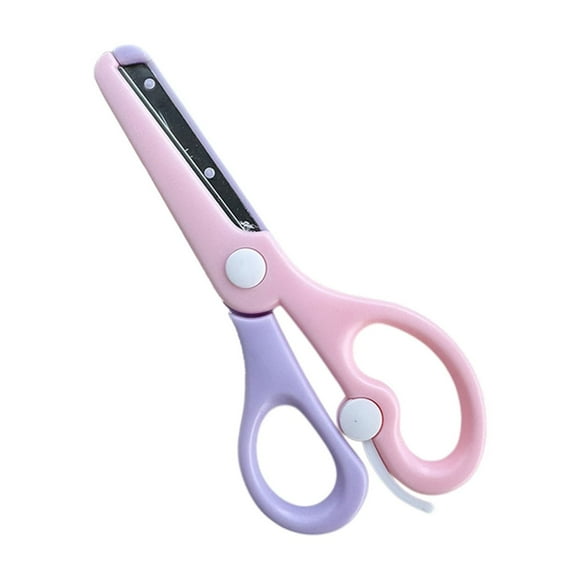 Macaron Color Childrens Secure Scissors Toddler Paper-cutting Stationery Scissors Cute Defend Elastic Plastic Scissors