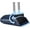 Blue, variant on CshidWorld Broom and Dustpan Set for Home, Stainless Steel Ergonomics 50" Long Handle Broom with Self Cleaning Dustpan Teeth, Black Orange Brooms for Floor Ideal for Pet Hair Home Kitchen Offile