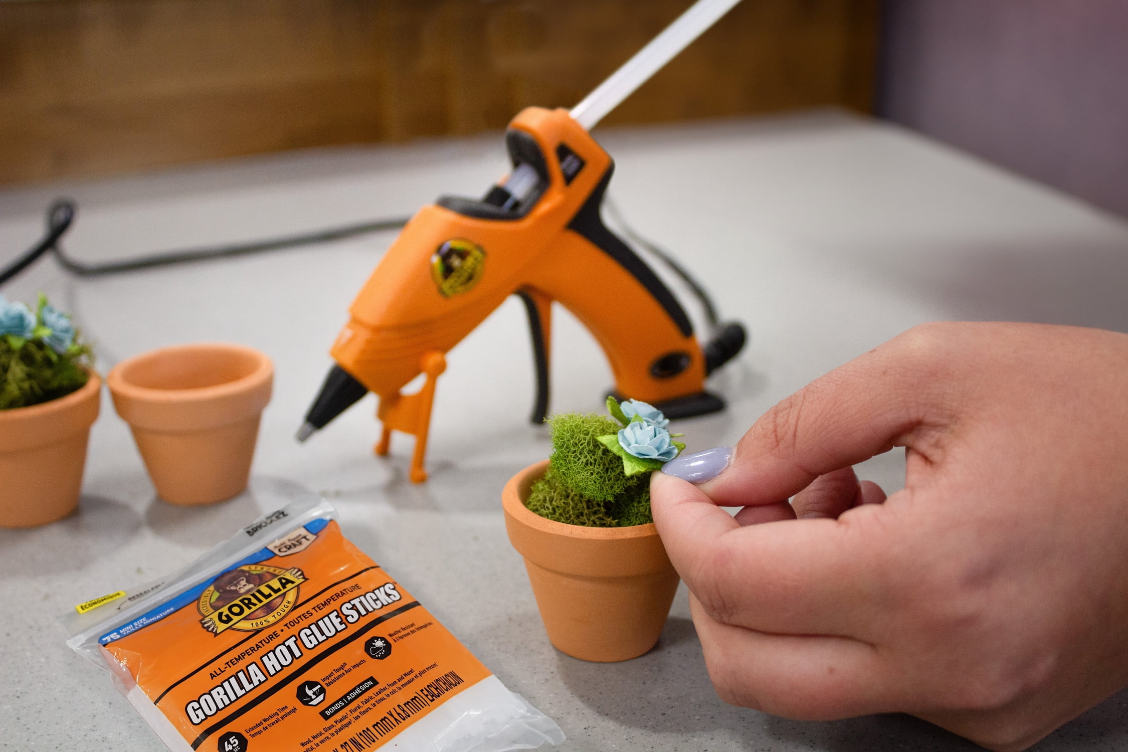 Gorilla Hot Glue Gun Mini - Dual Temp Mini Size Hot Glue Gun with Precision Nozzle