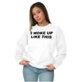 thumbnail image 4 of Woke Up Like This Confident Gym Women Plus Size Crewneck Sweatshirt Brisco Brands 2X, 4 of 5