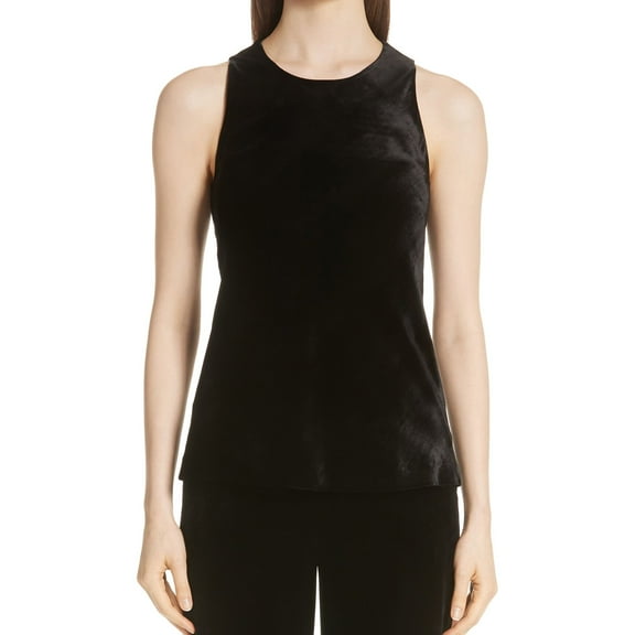 St. John Womens Velvet Sleeveless Blouse Top, Black, Small