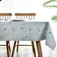 thumbnail image 3 of Vinyl Oilcloth Tablecloth Rectangular Spillproof Waterproof Wipeable PVC Plastic Large Tablecloths for Card Table Tablecloth - Bird Silver Gray 54 x 72 Inch, 3 of 6