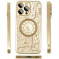 thumbnail image 4 of Magnetic for iPhone 13 Pro Max Case 6.7 inch, Cute Pattern Luxury Cover [Support for Magsafe], Elegant Electroplating Camera Protection Screen Protector Phone Case for Girls Women -Gold, 4 of 10