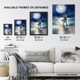 thumbnail image 4 of Full Moon Frolics Watercolour Beach Seascape Painting Blue Orange Couple Moonlight Dance At Coastal Landscape Bedroom Art Unframed Wall Art Print Poster Home Decor Premium, 4 of 5
