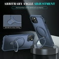 thumbnail image 3 of for iPhone 15 Case Magnetic with Ring Stand, Compatible with Magsafe, Full Body Protective Cover Slim Shockproof Kickstand Hybrid Matte Phone Case for iPhone 15, Darkblue, 3 of 7
