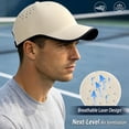 thumbnail image 2 of WGRFFH Uncrushable Baseball Cap,Seamless Lightweight Sports Cap,Race Day Men's Running Hat,Quick Dry Mesh Cap Sweatband,Performance Breathable Holes Profile Low Profile Dad Hat For Running Beige, 2 of 5