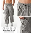 thumbnail image 5 of Men's Cargo Pants Casual Parachute Baggy Loose Fit Hip Hop Harem Pants Unisex Street Y2K Drawstring Trouser with Pockets, 5 of 7