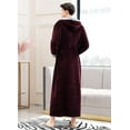 thumbnail image 2 of Artfasion Mens Long Bathrobe with Hood Warm Soft Shawl Collar Plush Spa Robe, 2 of 6