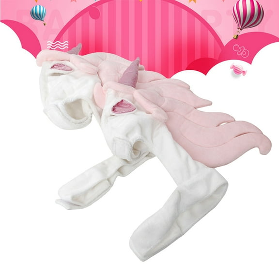 LEORX Creative Pet Costume Unicorn White PP Cotton and Plush for Dog Cat Daily Wear Special Occasions Size L